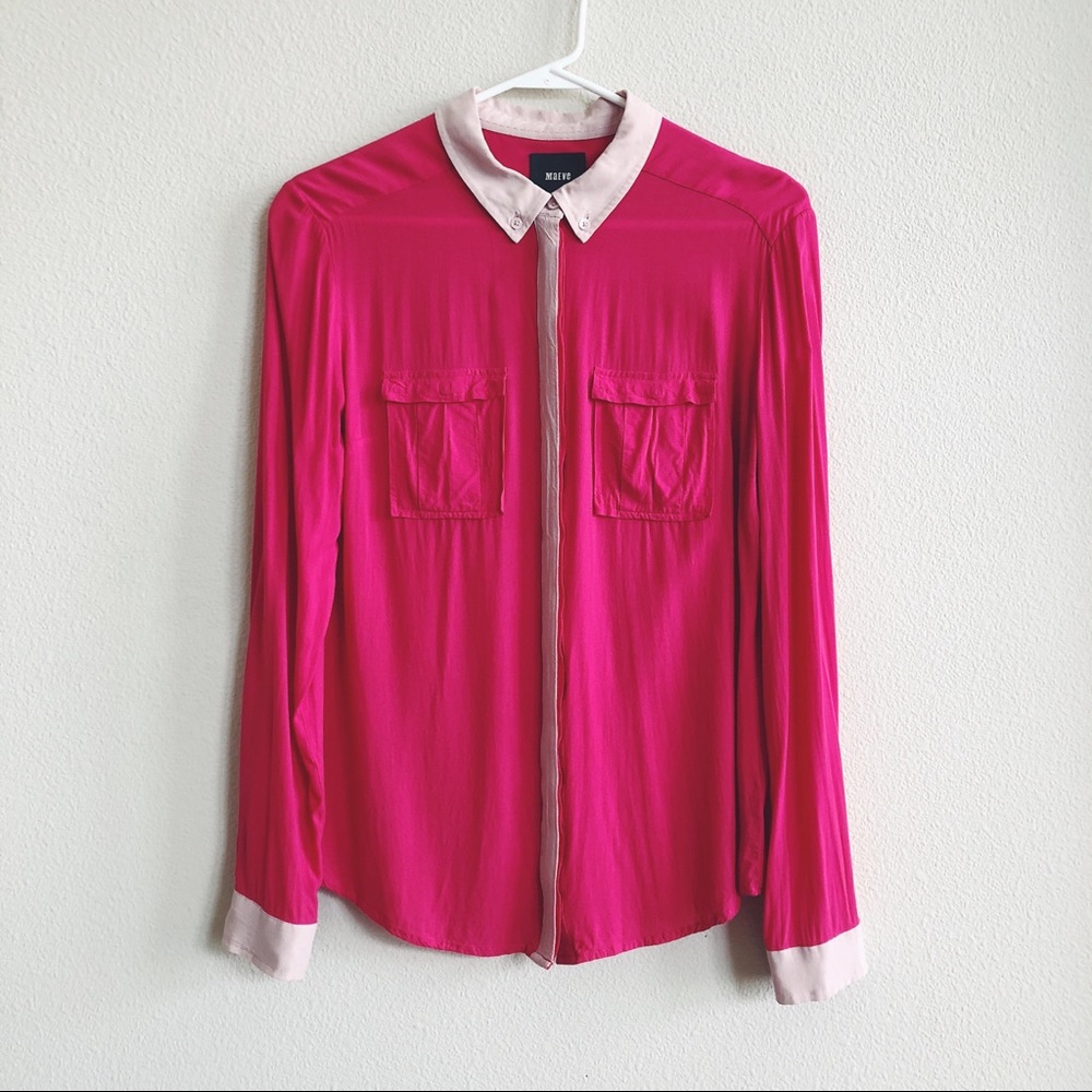 Maeve Hot Pink Bagatelle Buttondown